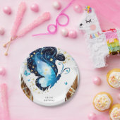 Assiettes En Carton Papillon bleu lunaire Anniversaire (Fête)