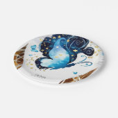 Assiettes En Carton Papillon bleu lunaire Anniversaire (Angle)