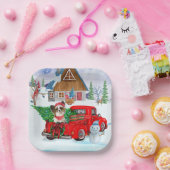 Assiettes En Carton Papillon Chien dans la livraison de Noël Camion Ne (Fête)