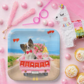 Assiettes En Carton Papillon Chien Saint-Valentin Coeurs de Camion (Fête)