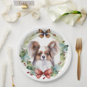 Assiettes En Carton Papillon Christmas Wreath Festive Pup