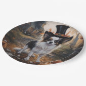 Assiettes En Carton Papillon Citrouille Halloween effroi (Angle)