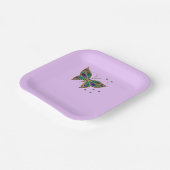 Assiettes En Carton Papillon coloré sur Lilac Arrière - plan (Angulaire)