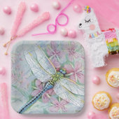 Assiettes En Carton « Papillon de dragon blanc » (Fête)