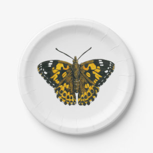 Assiettes En Carton Papillon de femme peint