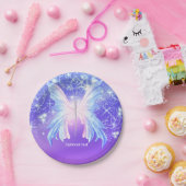 Assiettes En Carton Papillon d'Imaginaire rose et pourpre (Fête)