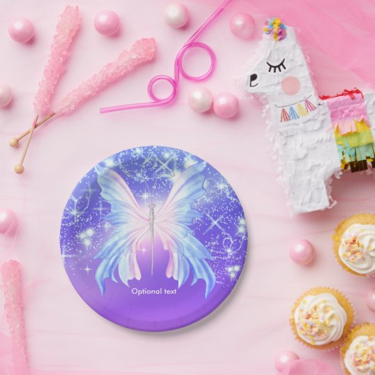 Assiettes En Carton Papillon d'Imaginaire rose et pourpre (Fête)