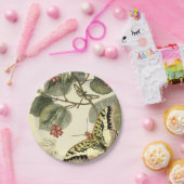 Assiettes En Carton Papillon et libellule à fleurs rouges (Fête)