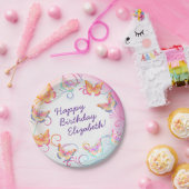 Assiettes En Carton Papillon fête d'anniversaire Enfants colorés (Fête)