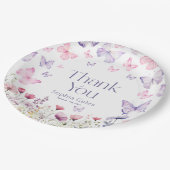 Assiettes En Carton Papillon Fleur Sauvage Merci (Angle)