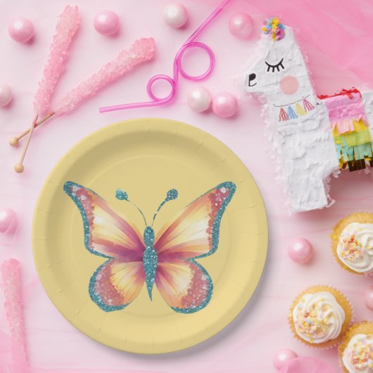 Assiettes En Carton Papillon gai (Fête)