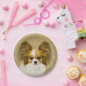 Assiettes En Carton Papillon (Hound Tri) Peinture - Art Chien original (Fête)