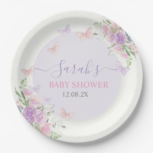 Assiettes En Carton Papillon Lilac enchanté (Devant)