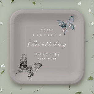 Assiettes En Carton Papillon moderne N'IMPORTE QUEL Jalon Adulte Anniv