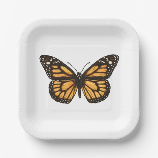 Assiettes En Carton Papillon monarque (Recto)