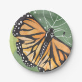Assiettes En Carton Papillon monarque | Belle aquarelle (Devant)
