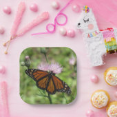 Assiettes En Carton Papillon Monarque sur les plaques de papier de cha (Fête)