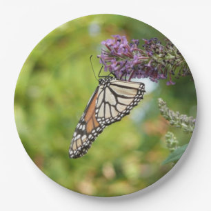 Assiettes En Carton Papillon Monarque sur papillon pourpre Bush