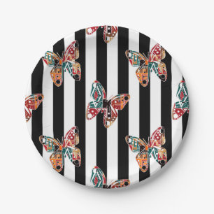 Assiettes En Carton Papillon multicolore