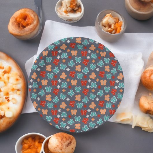 Assiettes En Carton Papillon Multicolore Dessin Animé