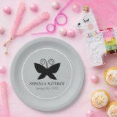 Assiettes En Carton Papillon noir (Fête)