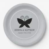 Assiettes En Carton Papillon noir (Devant)