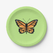 Assiettes En Carton Papillon orange monarque (Devant)