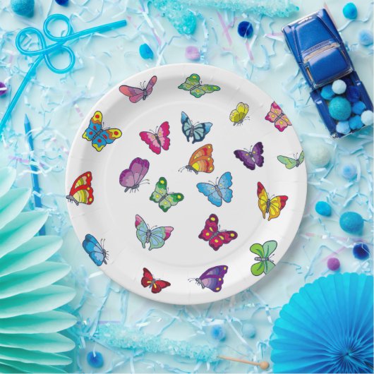 Assiettes En Carton papillon Plaques papier personnalisées 9" (Fête)