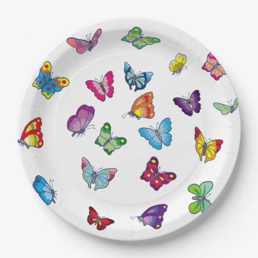 Assiettes En Carton papillon Plaques papier personnalisées 9" (Devant)