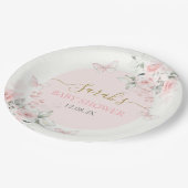 Assiettes En Carton Papillon rose enchanté (Angle)