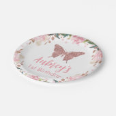 Assiettes En Carton Papillon rose parties scintillant Plaque papier d' (Angle)