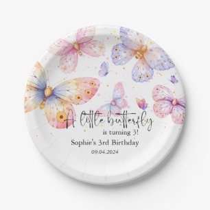 Assiettes En Carton Papillon rose pourpre Fille Tous les âges Annivers