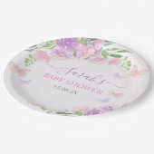 Assiettes En Carton Papillon rose violet enchanté (Angle)