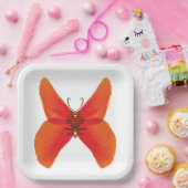 Assiettes En Carton Papillon rouge orange avec votre nom (Fête)