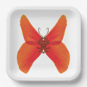 Assiettes En Carton Papillon rouge orange avec votre nom (Recto)
