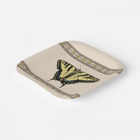 Assiettes En Carton Papillon Southwestern jaune Swallowtail (Angulaire)