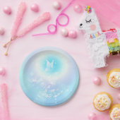 Assiettes En Carton Papillon Turquoise Floral (Fête)