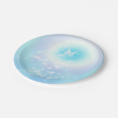 Assiettes En Carton Papillon Turquoise Floral (Angle)