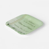 Assiettes En Carton Papillon vert sur vert clair - mariage (Angulaire)