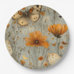 Assiettes En Carton Papillon Vintage Fleur Sauvage (1)