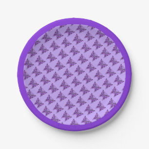 Assiettes En Carton Papillon violet 31 Plaques en papier