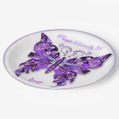 Assiettes En Carton Papillon violet 31 Plaques en papier (Angle)