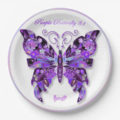 Assiettes En Carton Papillon violet 31 Plaques en papier (Devant)