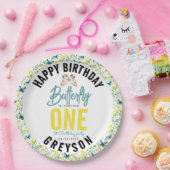 Assiettes En Carton Papillon Whimsical Floral 1er anniversaire (Fête)