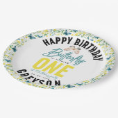 Assiettes En Carton Papillon Whimsical Floral 1er anniversaire (Angle)