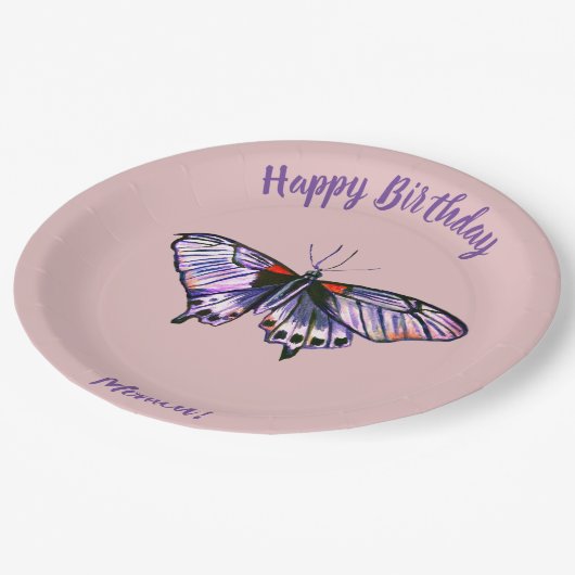 Assiettes En Carton Papillons (Angle)