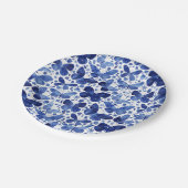 Assiettes En Carton Papillons Aquarelle moderne bleu (Angle)