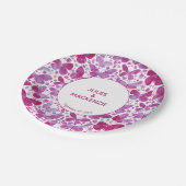 Assiettes En Carton Papillons Aquarelle moderne Magenta Mariage rose (Angle)