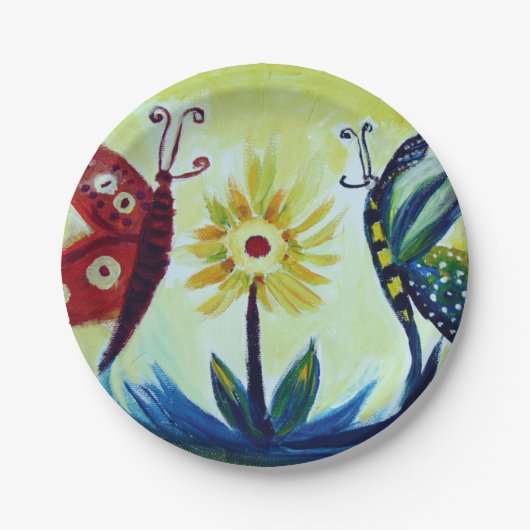 Assiettes En Carton Papillons Art Plaques de papier personnalisées 7 p (Devant)