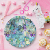 Assiettes En Carton Papillons bleu pourpre turquoise (Fête)